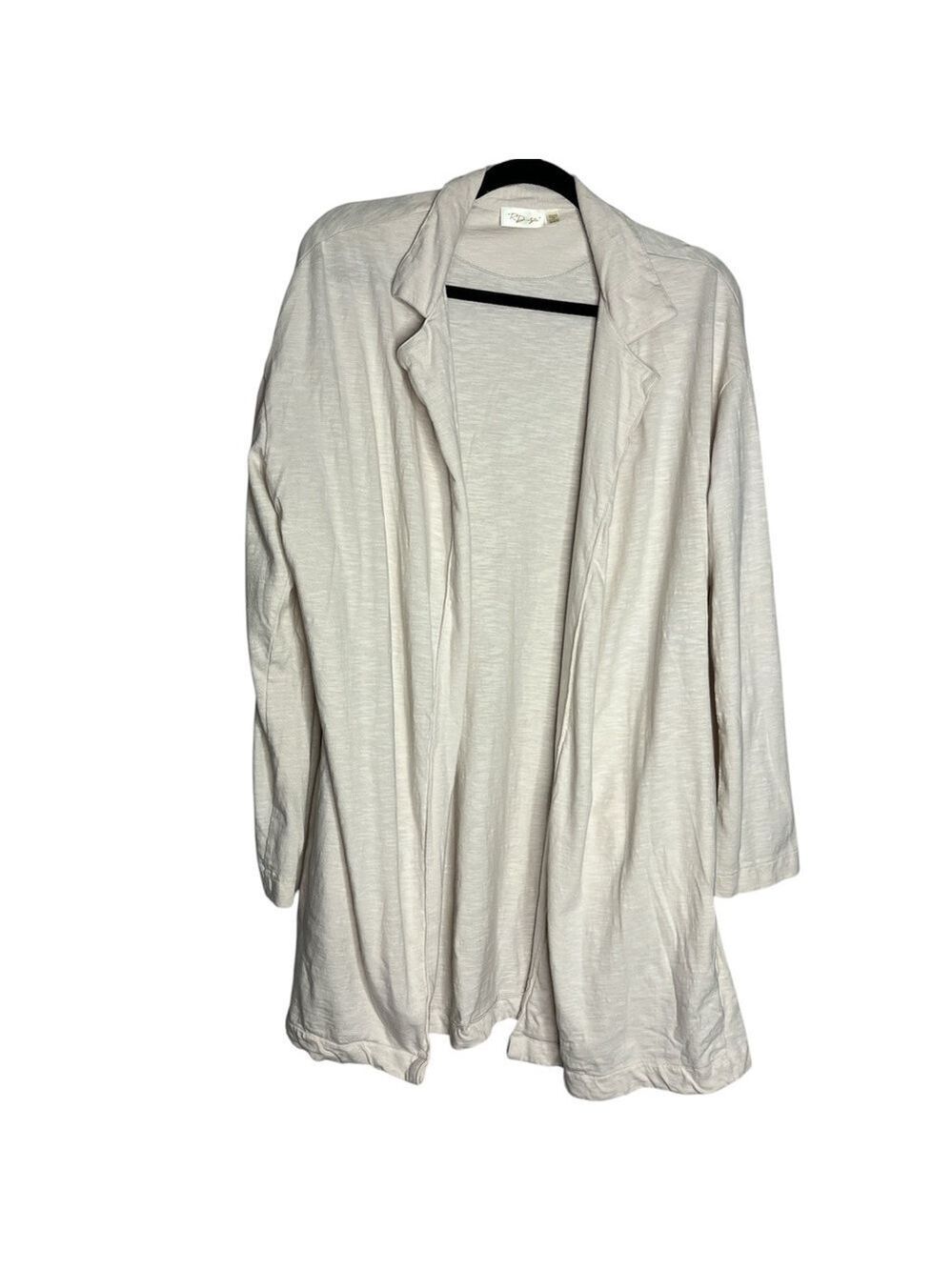 RD Style Cream Open-Front Long Cardigan with Pockets, 100% cotton, sz M